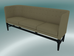 Canapé Triple Mayor (AJ5, H 82cm, 62x200cm, Chêne teinté noir, Hallingdal - 224)