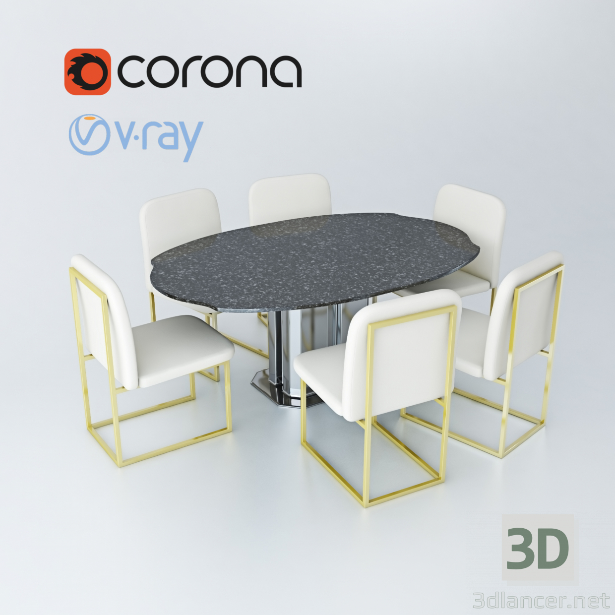 3d Exceptional Italian Dining Table модель купити - зображення