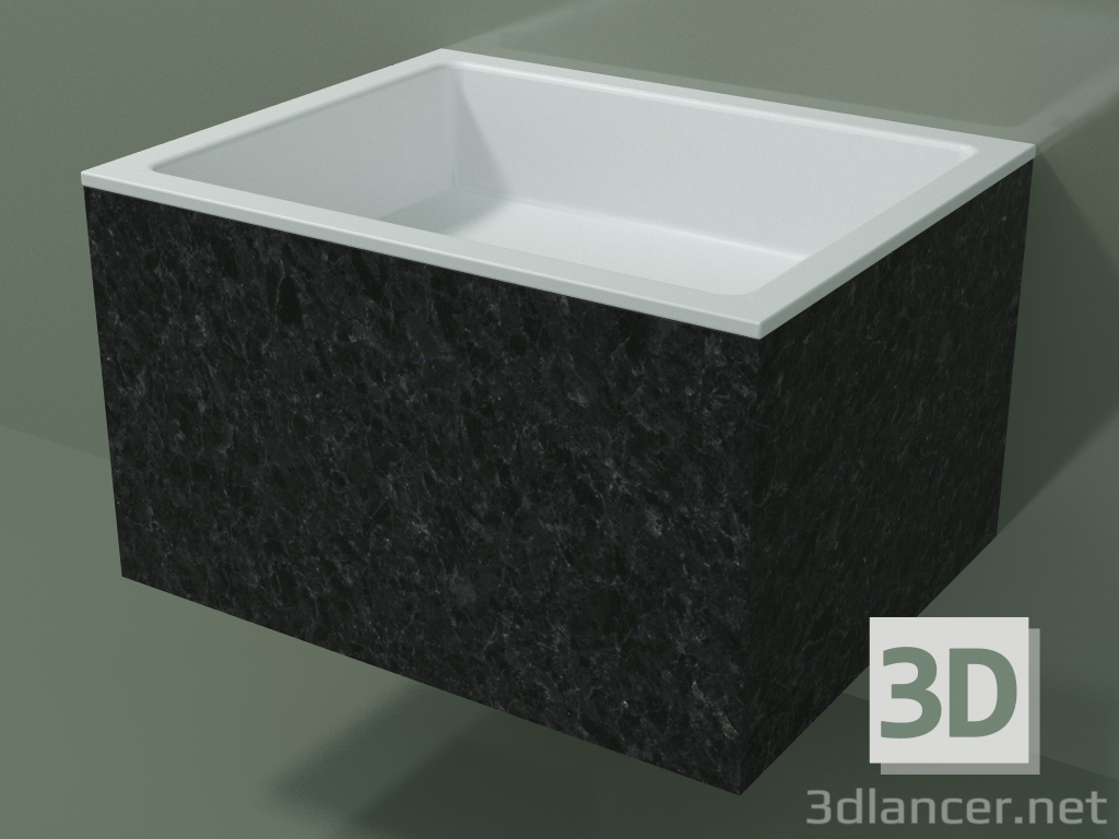 3d model Lavabo de pared (02R132301, Nero Assoluto M03, L 60, P 48, H 36 cm) - vista previa