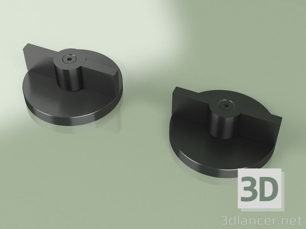 3d model Set of 2 mixing shut-off valves (19 51 V, ON) - preview