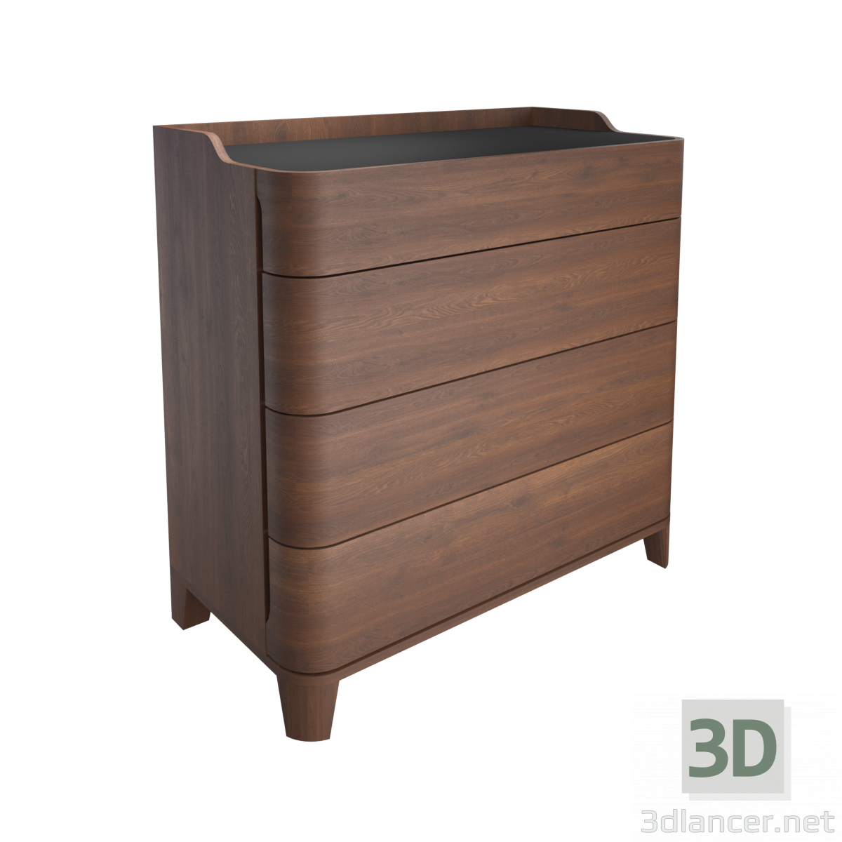 Cajonera Junius en nogal macizo, LA REDOUTE INTERIEURS 3D modelo Compro - render