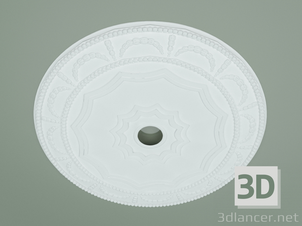 Modelo 3d Roseta com ornamento RW030 - preview