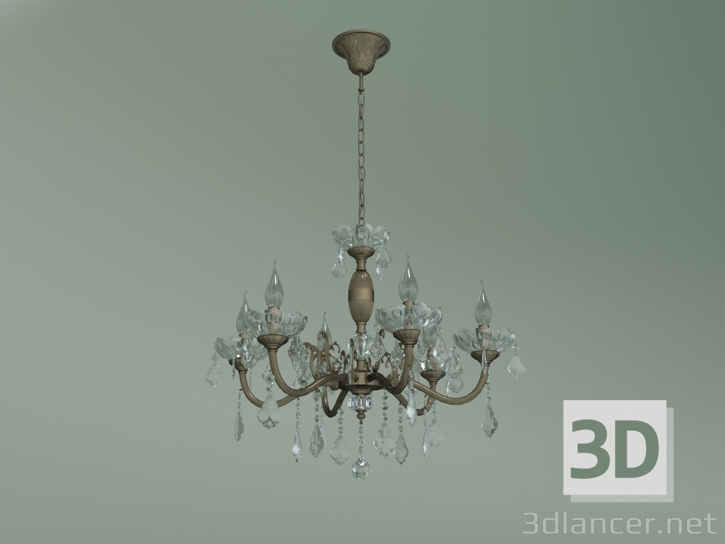 Modelo 3d Candelabro pingente 10005-6 (Strotskis de cristal de bronze antigo) - preview