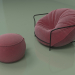 3d model Sillón Uni con puf (rojo) - vista previa