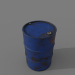 3d Barrel 200 liters Blue rust model buy - render