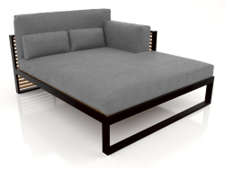 Sofá modular XL, sección 2 derecha, respaldo alto, madera artificial (Negro)