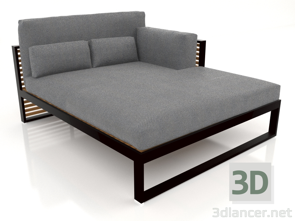 3d model Sofá modular XL, sección 2 derecha, respaldo alto, madera artificial (Negro) - vista previa