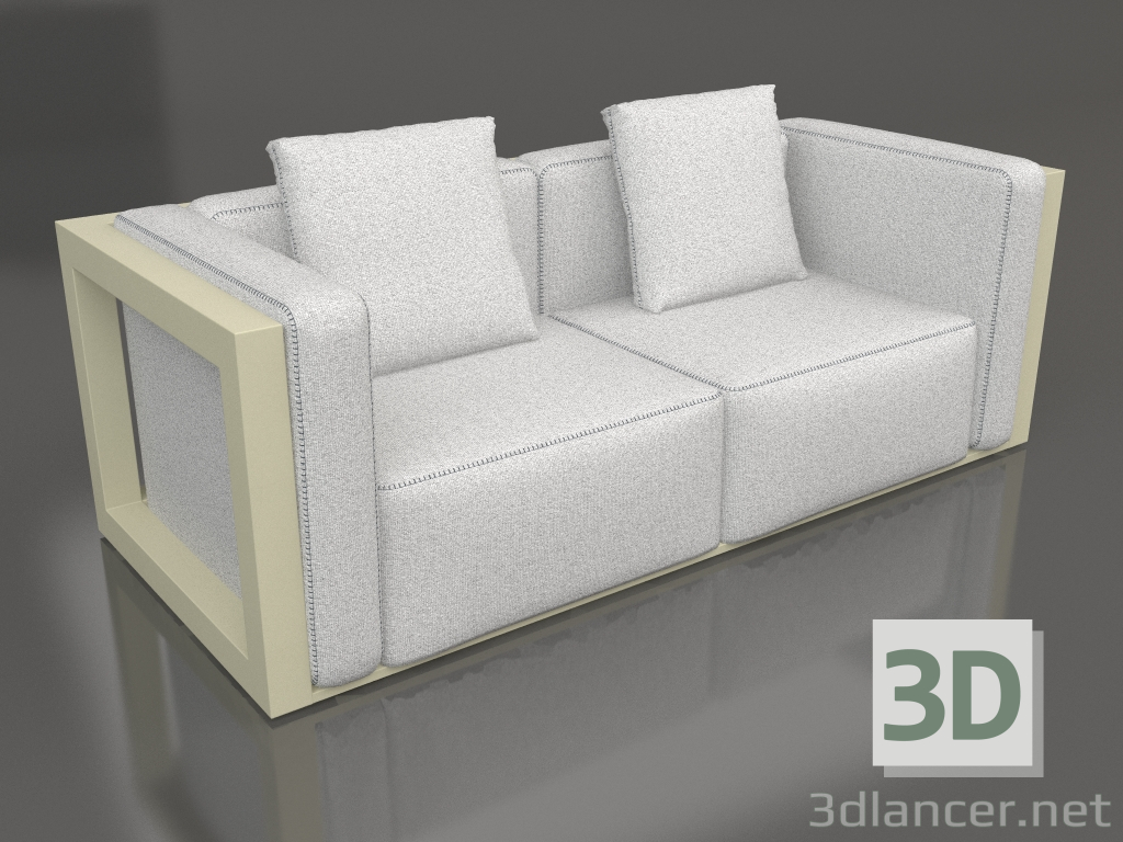 modello 3D Divano doppio (Oro) - anteprima