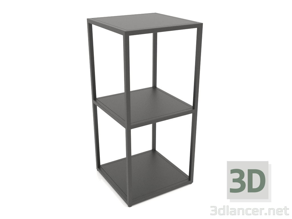 modello 3D Portaconsolle quadrato (METALLO, 40x40x86, 3 ripiani) - anteprima