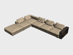 Sofa Infiniti LUX (coin, avec des étagères, 452h350)