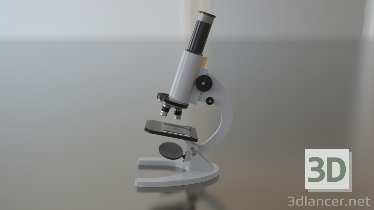 modello 3D Microscopio ottico - anteprima