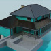 3d model Cottage with pool - preview