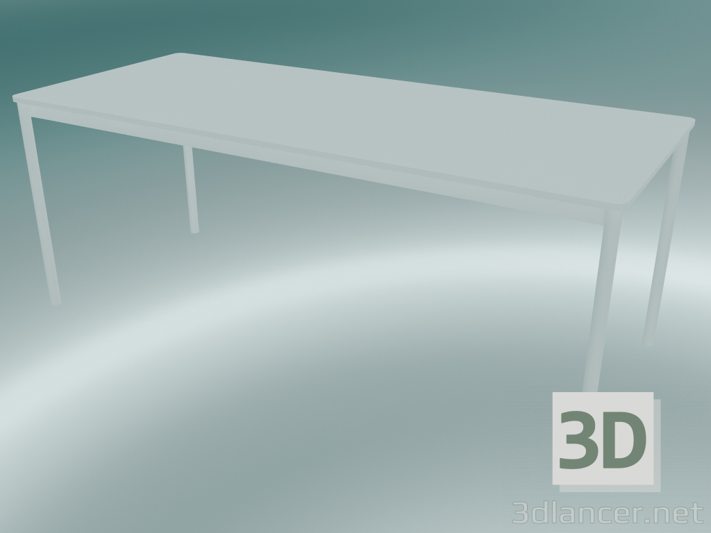 3d model Rectangular table Base 190x80 cm (White) - preview