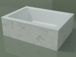 Lavabo da appoggio (01R121101, Carrara M01, L 48, P 36, H 16 cm)