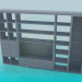 3d model Wall-rack with a place under the TV - preview