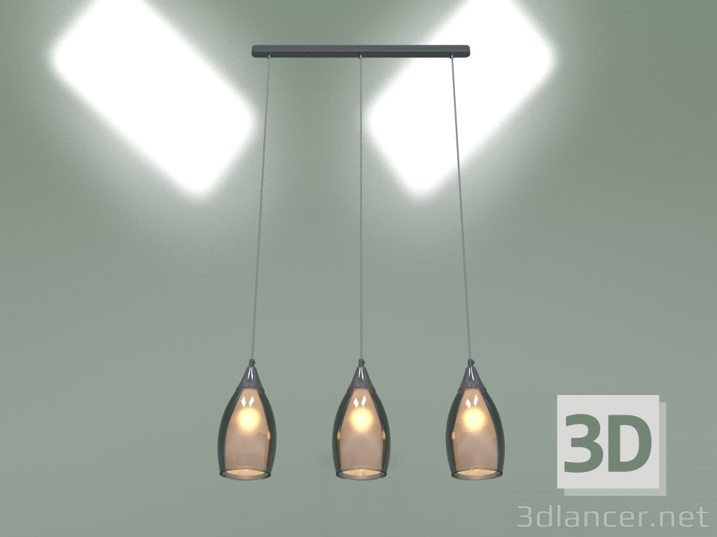 modello 3D Lampada a sospensione Cosmic 50285-3 (nero perla) - anteprima