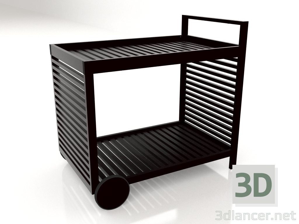 Modelo 3d Carrinho de servir (preto) - preview