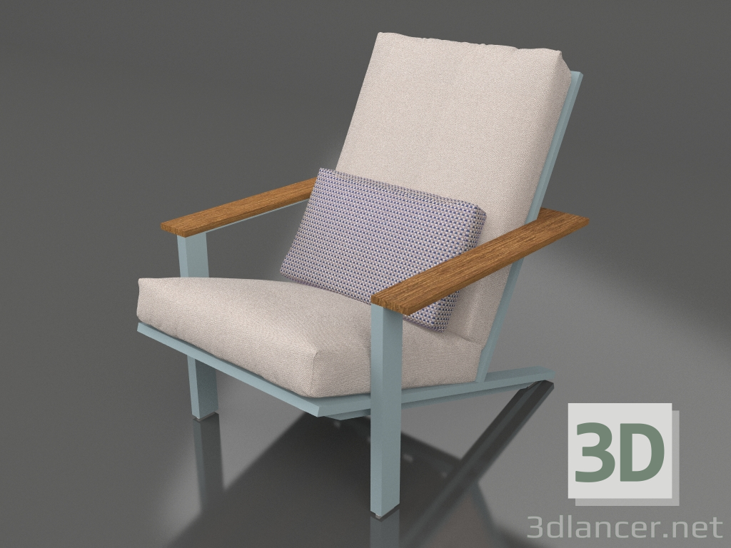 modèle 3D Fauteuil club de détente (Bleu gris) - preview