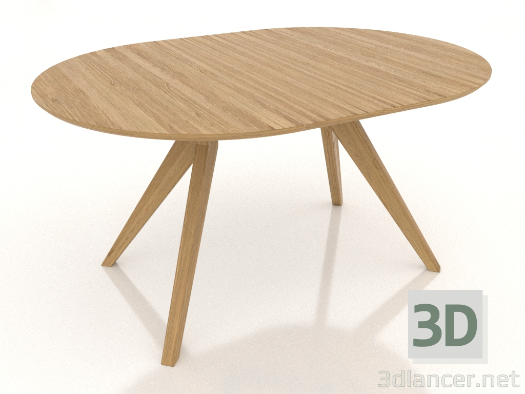 3d model Folding dining table 1400x1000 mm (natural oak) - preview