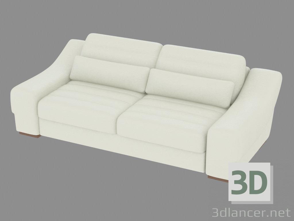 modello 3D divano letto in pelle - anteprima