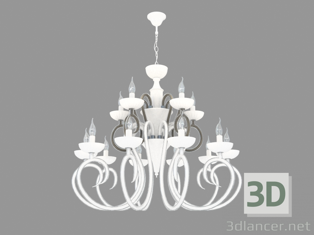 modello 3D Apparecchio di illuminazione (Lampadario) Zefiro (3932 15) - anteprima