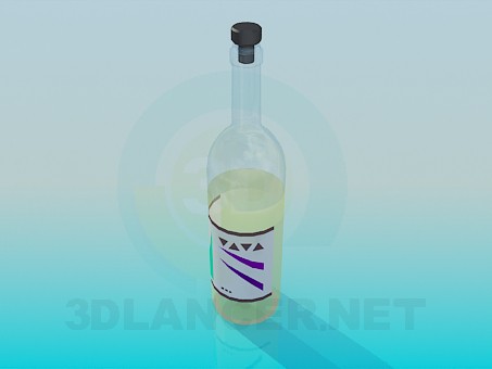 Modelo 3d Uma garrafa de vinho - preview