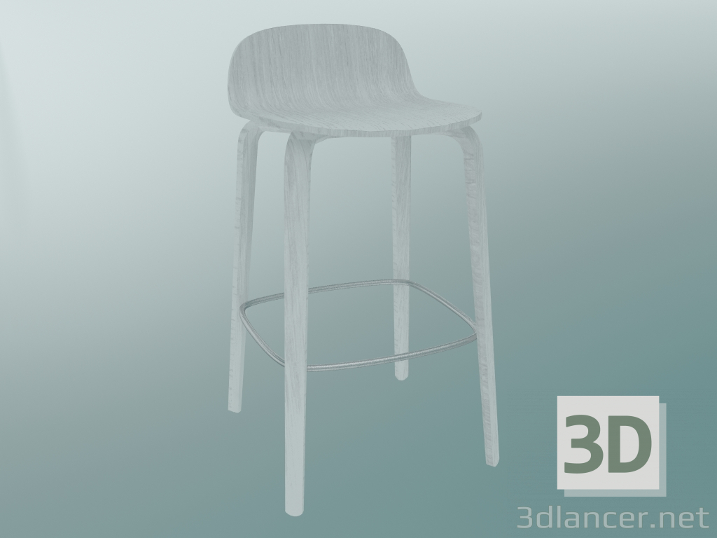 3D modeli Bar taburesi Visu (H 65 cm, Beyaz) - önizleme