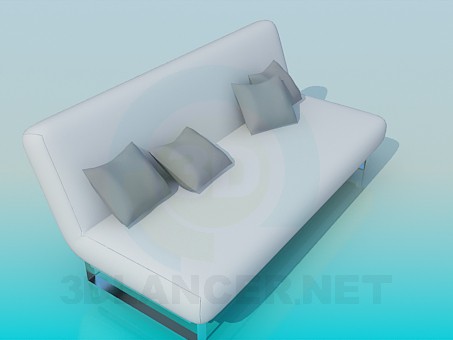 3D Modell Sofa mit Kissen - Vorschau