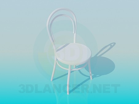 3d model Silla de madera redonda - vista previa