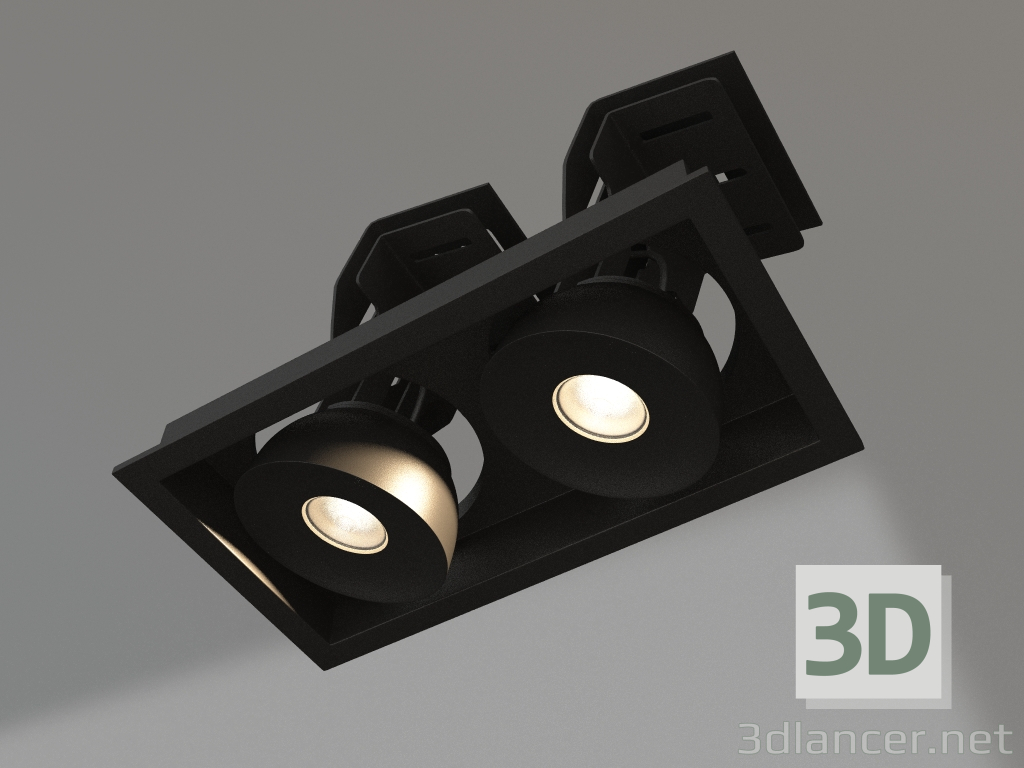 Modelo 3d Lâmpada CL-SIMPLE-S148x80-2x9W Day4000 (BK, 45 graus) - preview