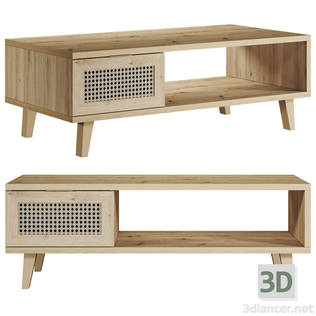 3d Coffee table Halmar Borneo Law-1 Oak Artisan (V-PL-BORNEO-LAW-1) model buy - render