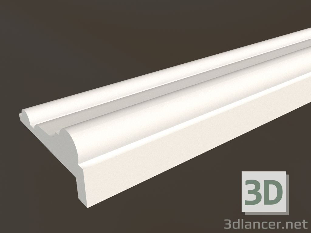 3d model Corner gypsum molding LGU 005 (91x41) - preview