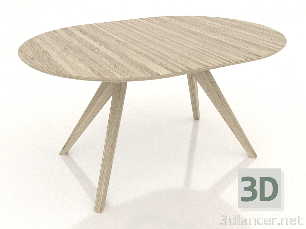 Modelo 3d Mesa de jantar dobrável 1400x1000 mm (carvalho clareado) - preview