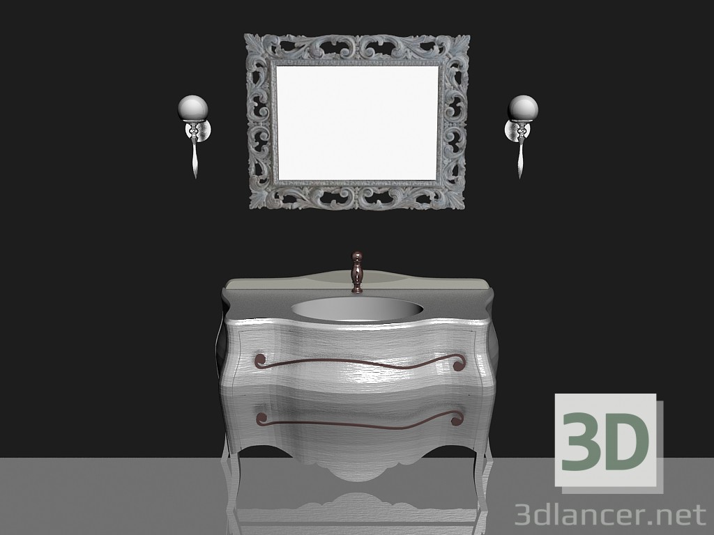 modello 3D Bagno Composizione per modulare sistema 1 - anteprima