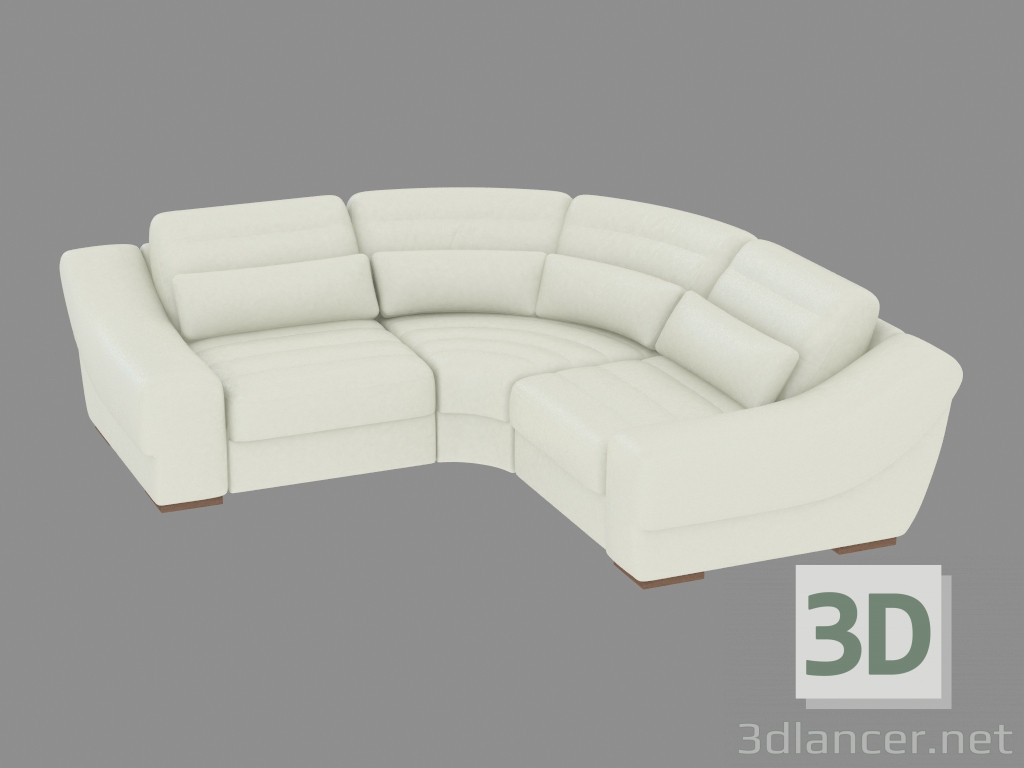 3D Modell Ecksofa aus Leder - Vorschau