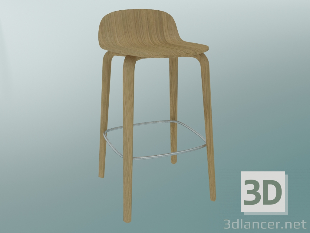 3d модель Стілець барний Visu (H 65 cm, Oak) – превью