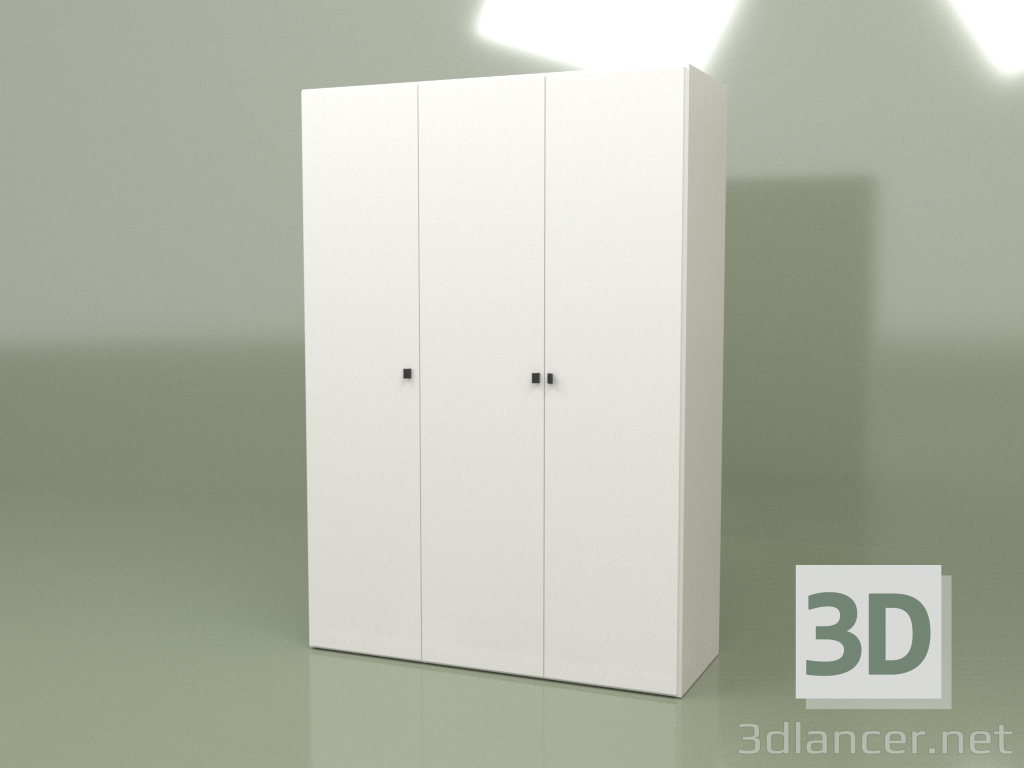 modello 3D Armadio 3 ante GL 130 (Bianco) - anteprima