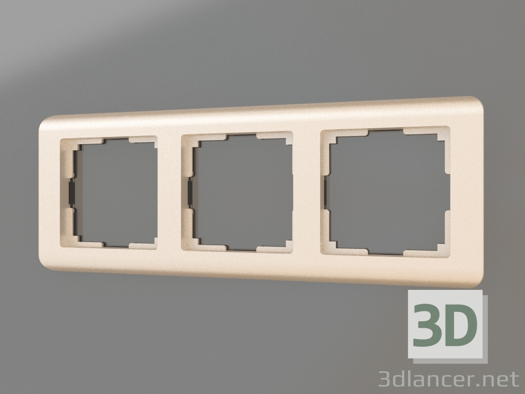 Modelo 3d Moldura para 3 postes Stream (champanhe) - preview