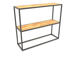 Rack-console rectangulaire (BOIS, 100x30x86, 2 étagères)