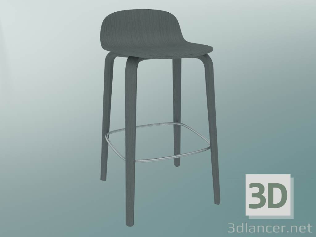 3D modeli Bar taburesi Visu (H 65 cm, Gri) - önizleme