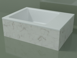 Lavabo sobre encimera (01R121102, Carrara M01, L 48, P 36, H 16 cm)