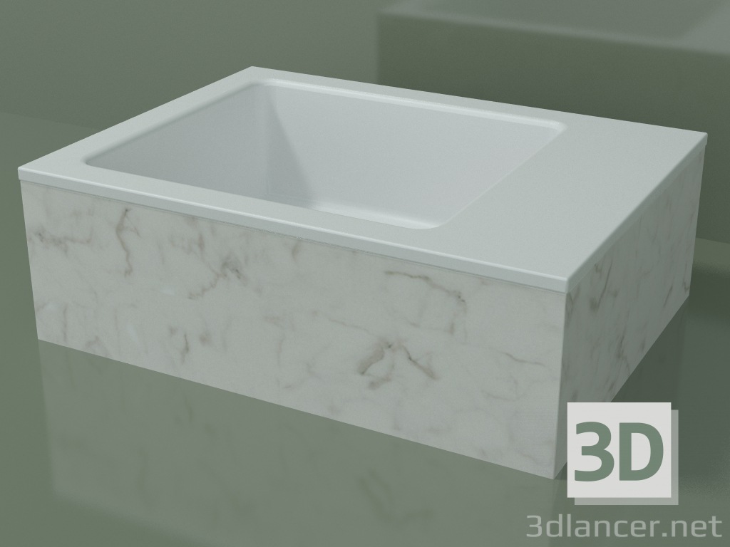 3d model Lavabo sobre encimera (01R121102, Carrara M01, L 48, P 36, H 16 cm) - vista previa