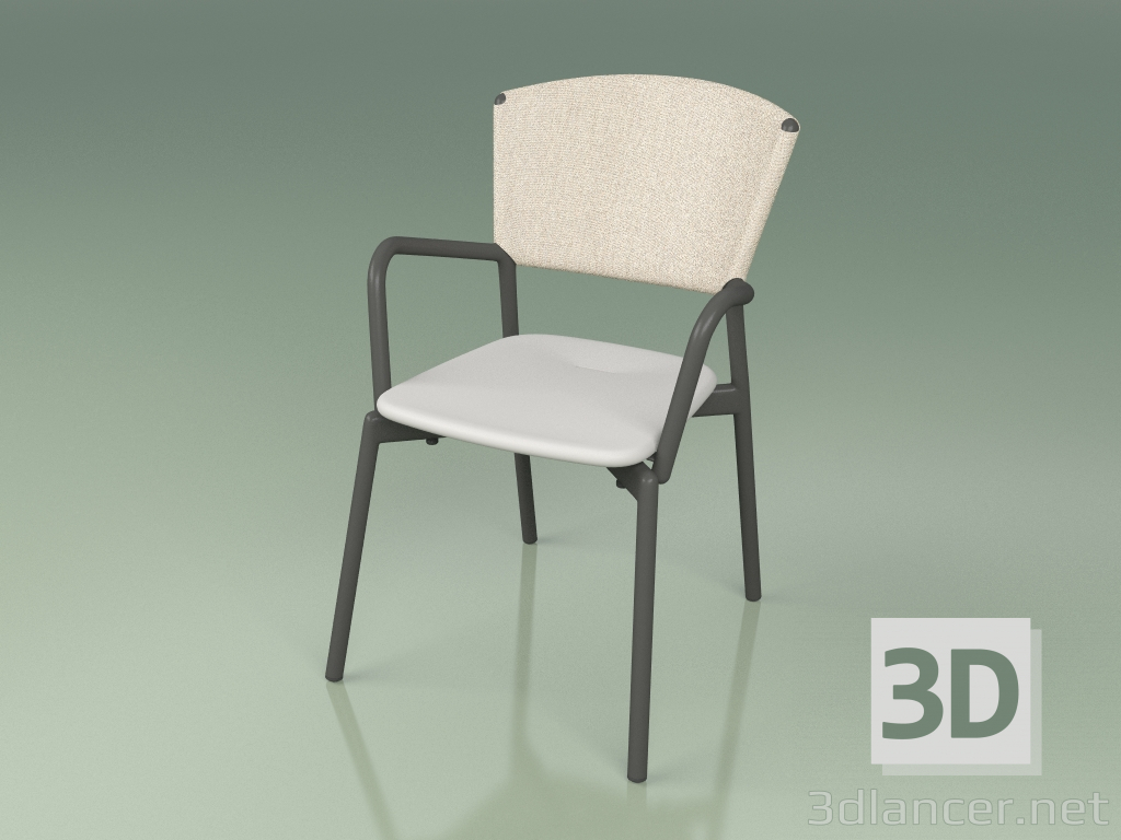 3d model Silla 021 (Metal Ahumado, Arena, Resina de Poliuretano Gris) - vista previa