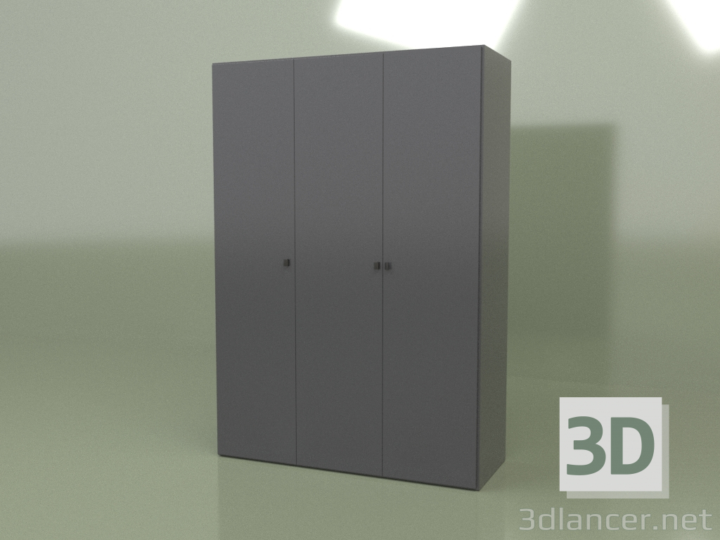 Modelo 3d Roupeiro 3 portas GL 130 (Antracite) - preview