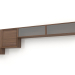 3D Modell Wandschrank, Walnussfurnier Ausführung F (270x25x80 cm) - Vorschau