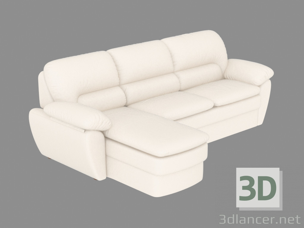 Modelo 3d dorminhoco couro sofá modular - preview