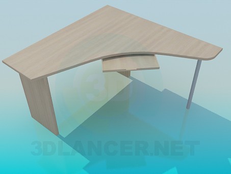 modèle 3D Bureau d’ordinateur de coin - preview