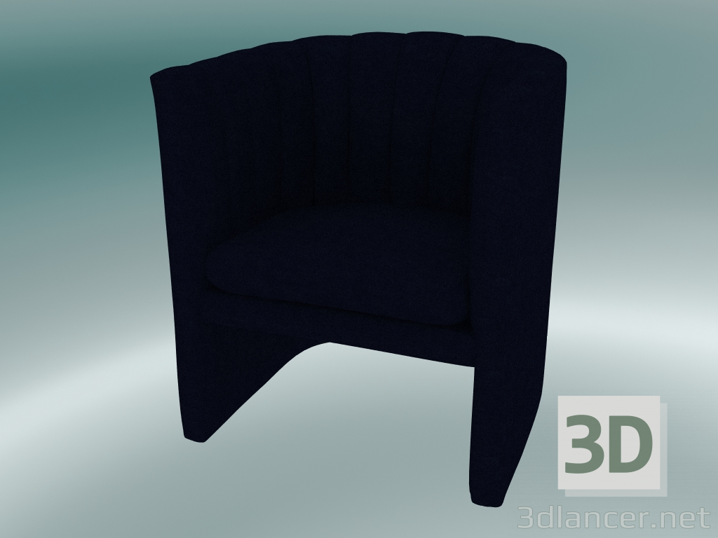 3d model Sillón holgazán (SC23, H 75cm, 65x70cm, Velvet 9 Midnight) - vista previa