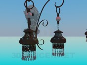 Conjunto de lustre e arandela