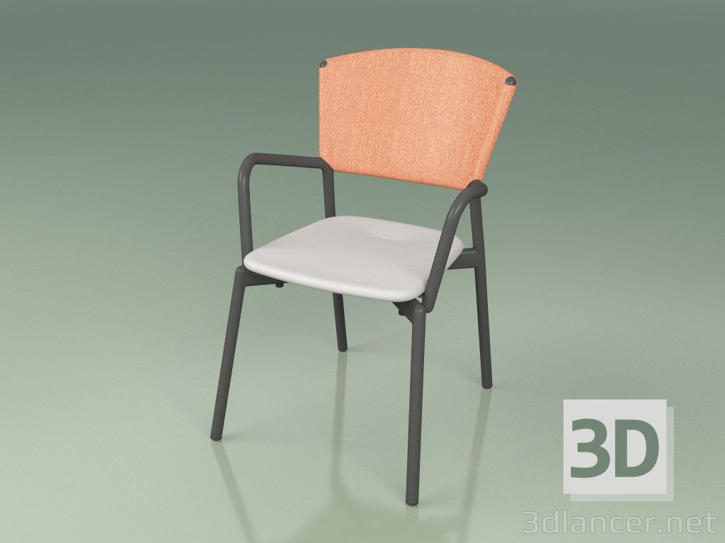 3d model Silla 021 (Metal Ahumado, Naranja, Resina de Poliuretano Gris) - vista previa